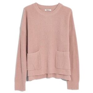 Madewell Ribbed Drop Shoulder Pink Sweater